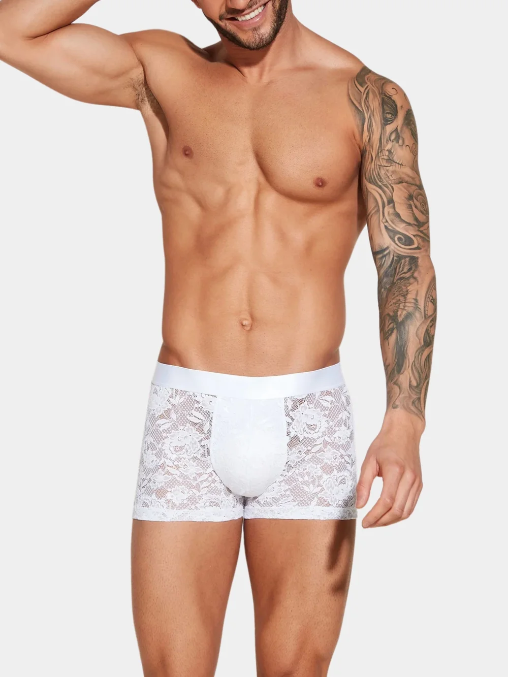 Cosabella White Lace Boxer Briefs for Men